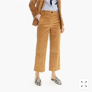Petite wide-leg cropped pant in corduroy